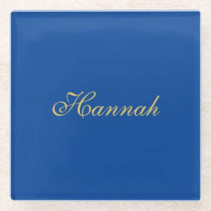 Blue Gold Beruflich Trendy Minimalistisch Name Glasuntersetzer