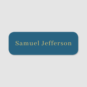 Blue Gold Beruflich Trendy Minimalistisch Name Namensschild