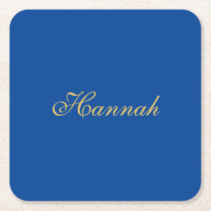 Blue Gold Beruflich Trendy Minimalistisch Name Rechteckiger Pappuntersetzer