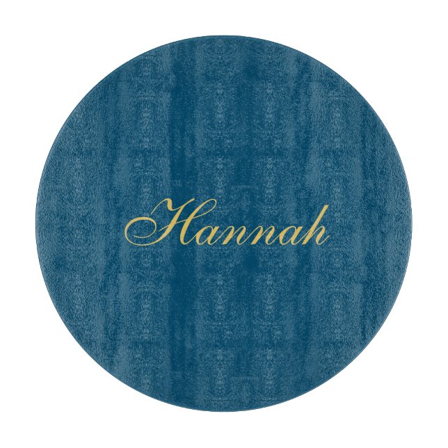 Blue Gold Beruflich Trendy Minimalistisch Name Schneidebrett (Vorderseite)