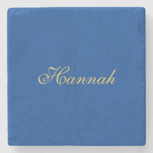 Blue Gold Beruflich Trendy Minimalistisch Name Steinuntersetzer