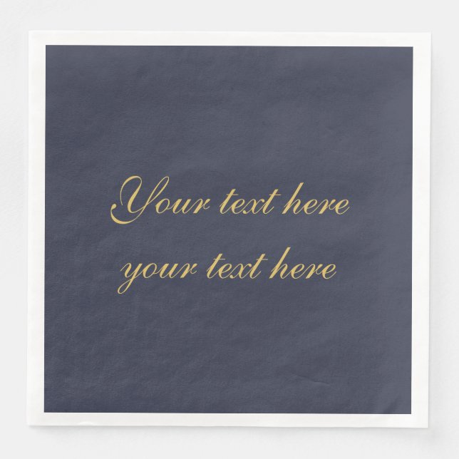Blue Gold Beruflich Trendy Minimalistischer Eigent Serviette (Vorderseite)
