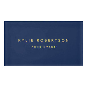 Blue Gold Beruflich Trendy Namenschild