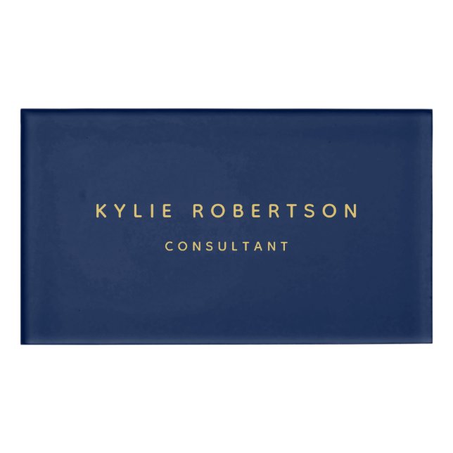 Blue Gold Beruflich Trendy Namenschild (Vorderseite)