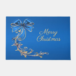 Blue Gold Blume Holiday Doormat Fußmatte