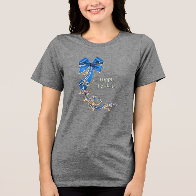 Blue Gold Blume Holiday Women's T - Shirt (Vorderseite)