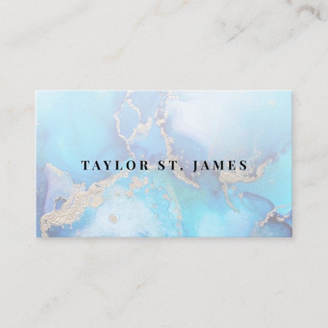 Blue Gold Business Card Visitenkarte (Vorderseite)