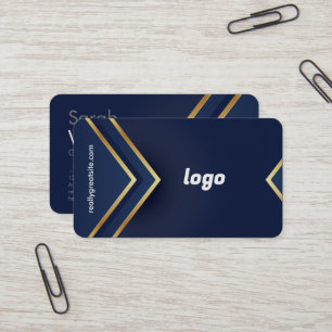 Blue Gold Business Card Visitenkarte