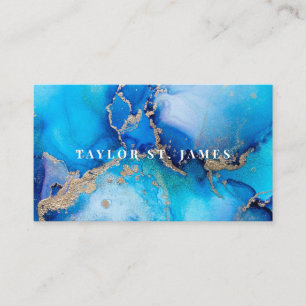 Blue Gold Business Card Visitenkarte