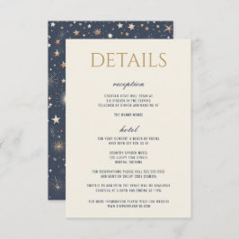 Blue & Gold Celestial Wedding Begleitkarte