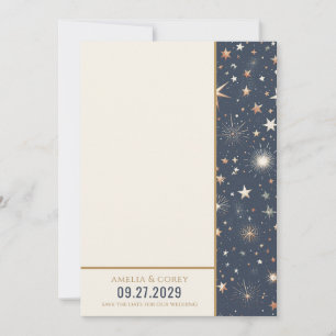 Blue & Gold Celestial Wedding Save The Date