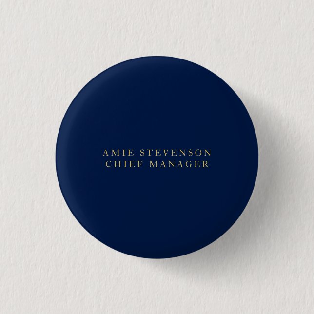 Blue Gold Colors Beruflich Classic Schlicht Button (Vorderseite)