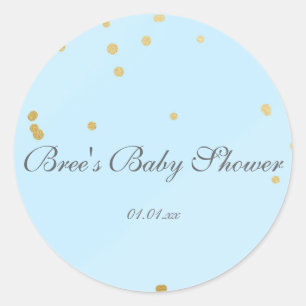 Blue & Gold Confetti Glam Dusche Sticker