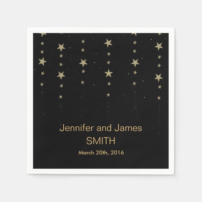 Blue Gold Confetti Glitzer Napkins Serviette (Vorderseite)