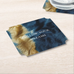 Blue Gold Cowhide Untersetzer
