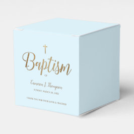 Blue Gold Cross Baby Boy Taufe Vielen Dank Geschenkschachtel