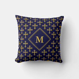 Blue Gold CROSS Monogram Kissen