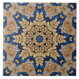 Blue Gold Decoration Keramik Tile Fliese