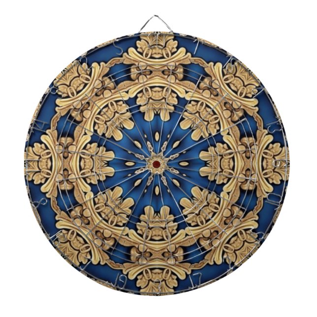Blue Gold Decorative Dartboard Dartscheibe (vorne)
