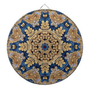 Blue Gold Decorative Dartboard Dartscheibe