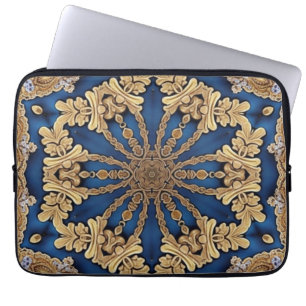 Blue Gold Decorative Laptop Sleeve