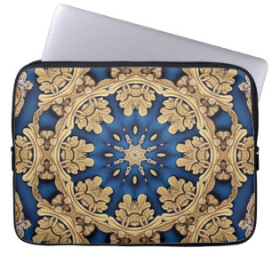Blue Gold Decorative Laptop Sleeve