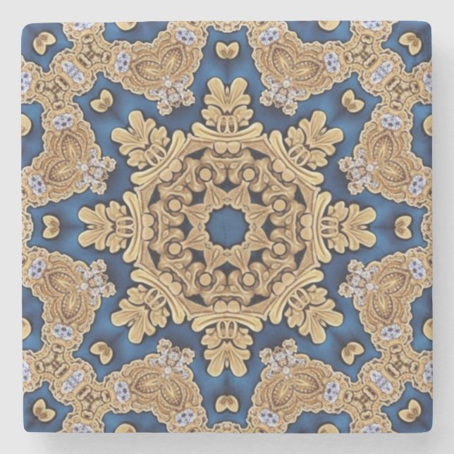 Blue Gold Decorative Stone Untersetzer (Vorderseite)