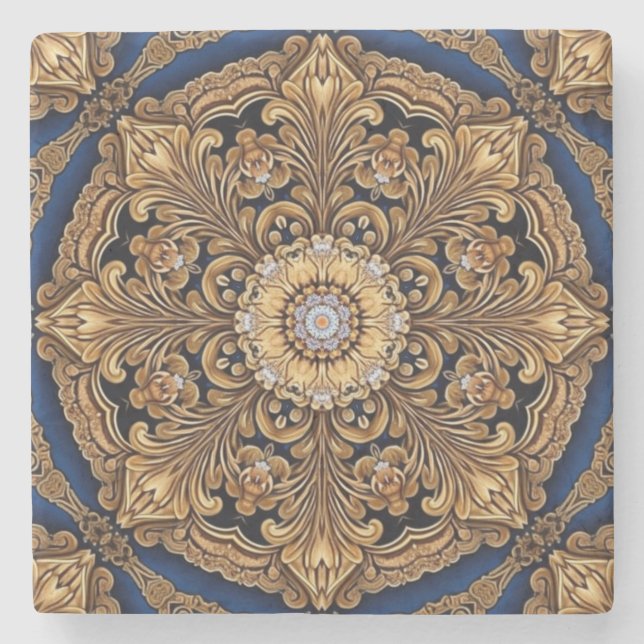Blue Gold Decorative Stone Untersetzer (Vorderseite)