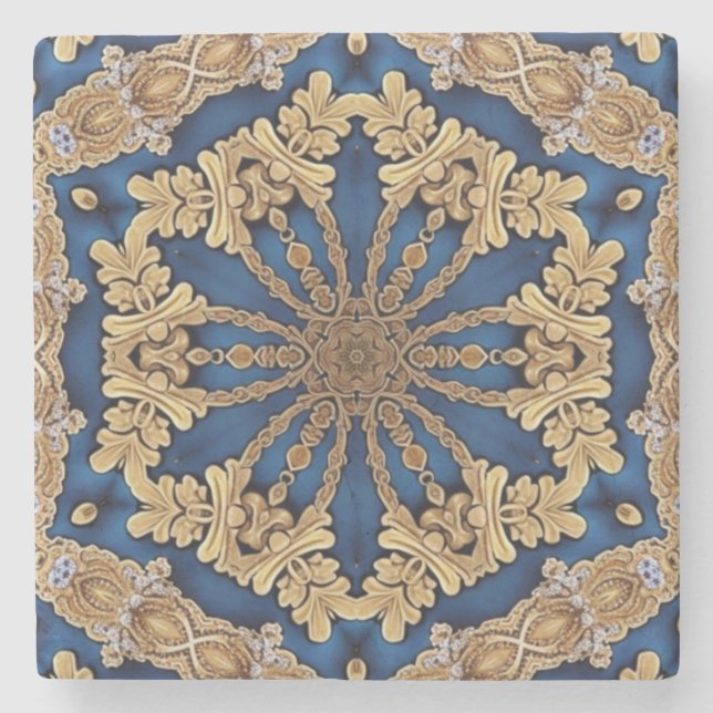 Blue Gold Decorative Stone Untersetzer (Vorderseite)
