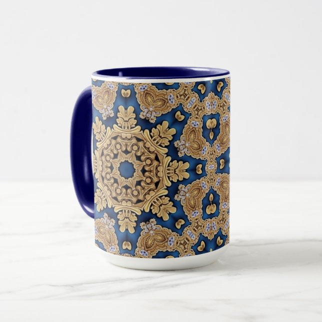 Blue Gold Decorative Tasse (Vorderseite Links)