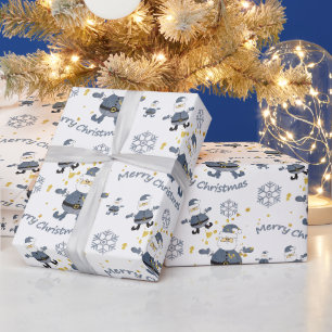 Blue Gold Denim Fashion Weihnachten Weihnachtsmust Geschenkpapier