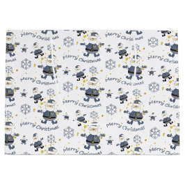 Blue Gold Denim Fashion Weihnachten Weihnachtsmust Große Geschenktüte