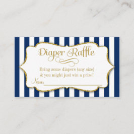 Blue Gold Diaper Raffle Baby Duschkarten Begleitkarte
