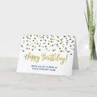 Blue Gold Dots Business du groupe Carte d'annivers