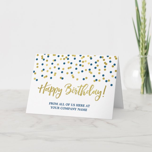 Blue Gold Dots Business von der Geburtskarte der G Karte (Vorderseite)