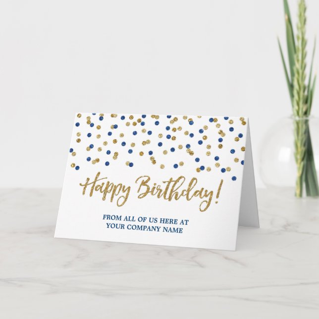 Blue Gold Dots Business von der Geburtskarte der G Karte (Vorderseite)