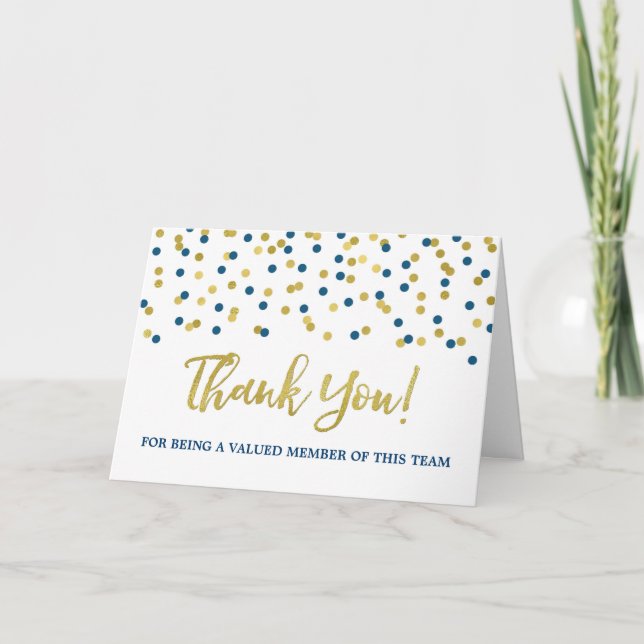 Blue Gold Dots Mitarbeiter Wertungskarte Karte (Vorderseite)