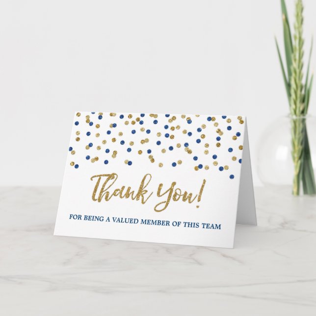 Blue Gold Dots Mitarbeiter Wertungskarte Karte (Vorderseite)