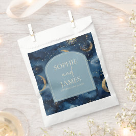 Blue Gold Elegant Celestial Starry Sky Wedding Geschenktütchen