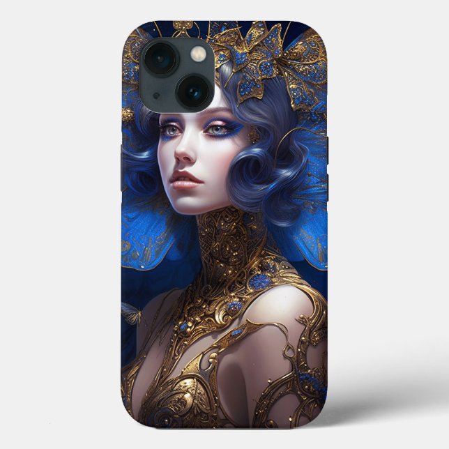 Blue Gold Fairy Fantasy Art Case-Mate iPhone Hülle (Rückseite)