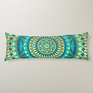 Blue Gold Fantasy Mandala Seitenschläferkissen