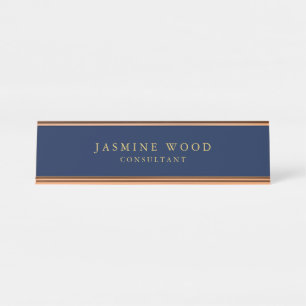 Blue Gold Farbstoffe Berufliche Rose Gold Schreibtischnamensplakette