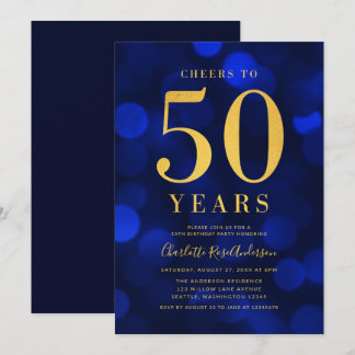 Blue Gold feiert 50 Jahre Geburtstagsparty Einladung