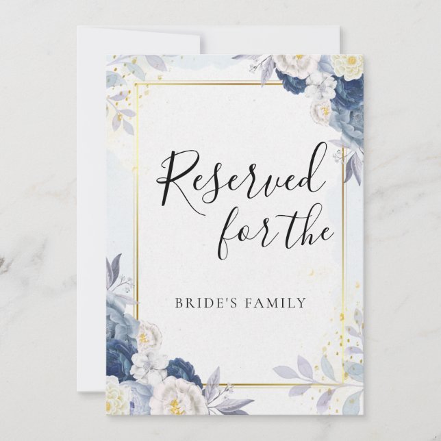Blue Gold Floral reserviert für die Familie der Br (Vorderseite)