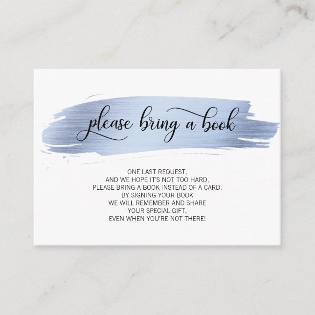 Blue Gold Foil Bitte bringen Sie eine Babydusche m Begleitkarte (Vorderseite)