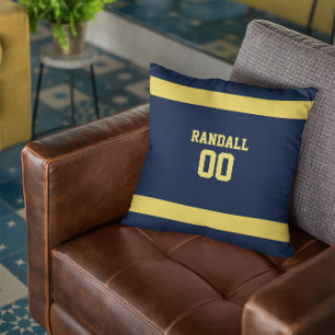 Blue & Gold Football Team Personalisiert Kissen
