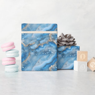 Blue & Gold Geode Geschenkpapier