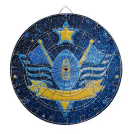 Blue Gold Glitzer American Football Jersey MVP Dartscheibe