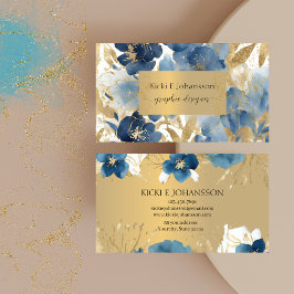 Blue Gold Glitzer Business Card Visitenkarte