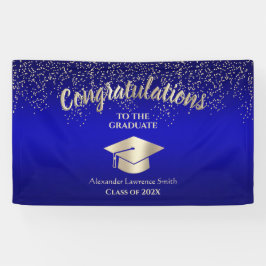 Blue Gold Glitzer Class of 2024 Abschluss Banner